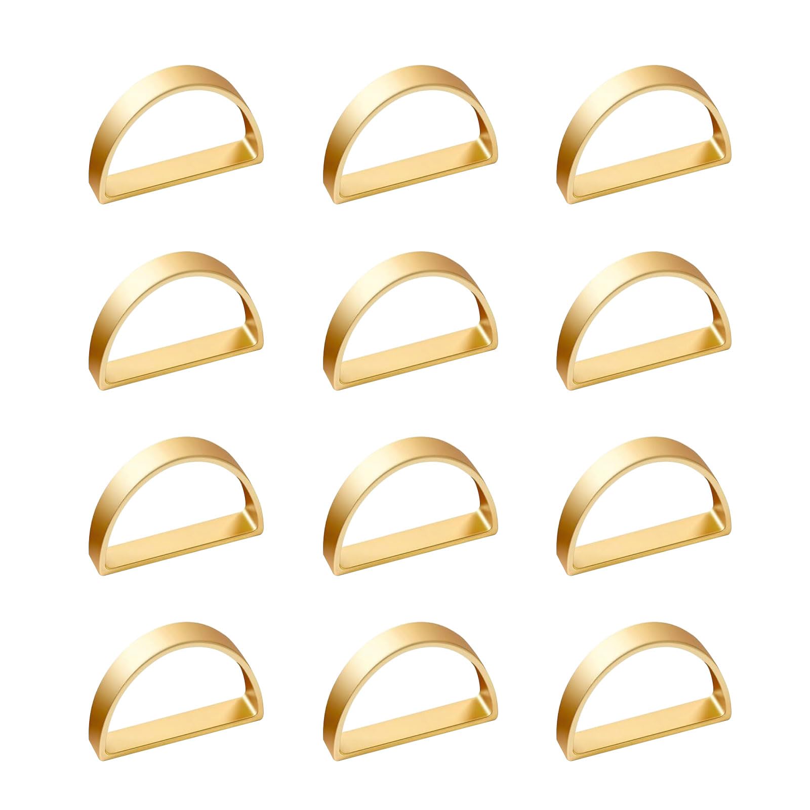 12Pcs Metal Semicircle Napkin Rings Party Serviettes Buckle Simple Weddings Table Decorations for Daily Elegant Weddings Party Supplies for