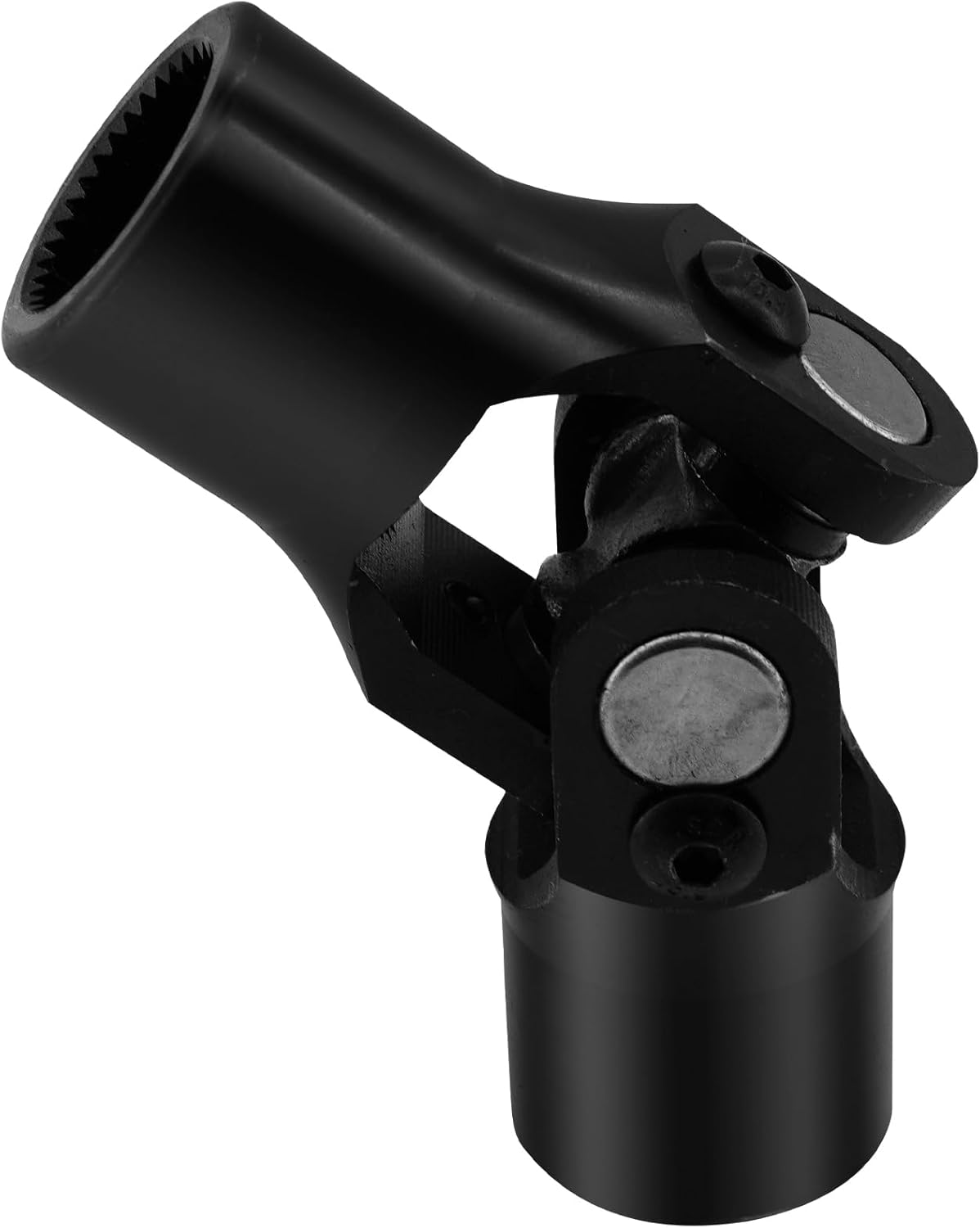 13/16" 36 Spline X 3/4" Round Single Steering Shaft Universal U Joint Coupling Black 3-3/4" Overall Length