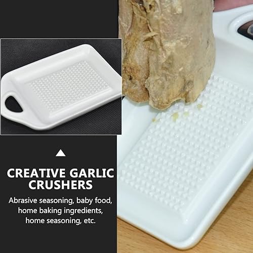 Miniatura 6 de Yardwe 2 platos de cerámica para jengibre, ajo, cebolla, queso, limón, chocolate, verduras y frutas para cocina, utensilios de porcelana, soporte