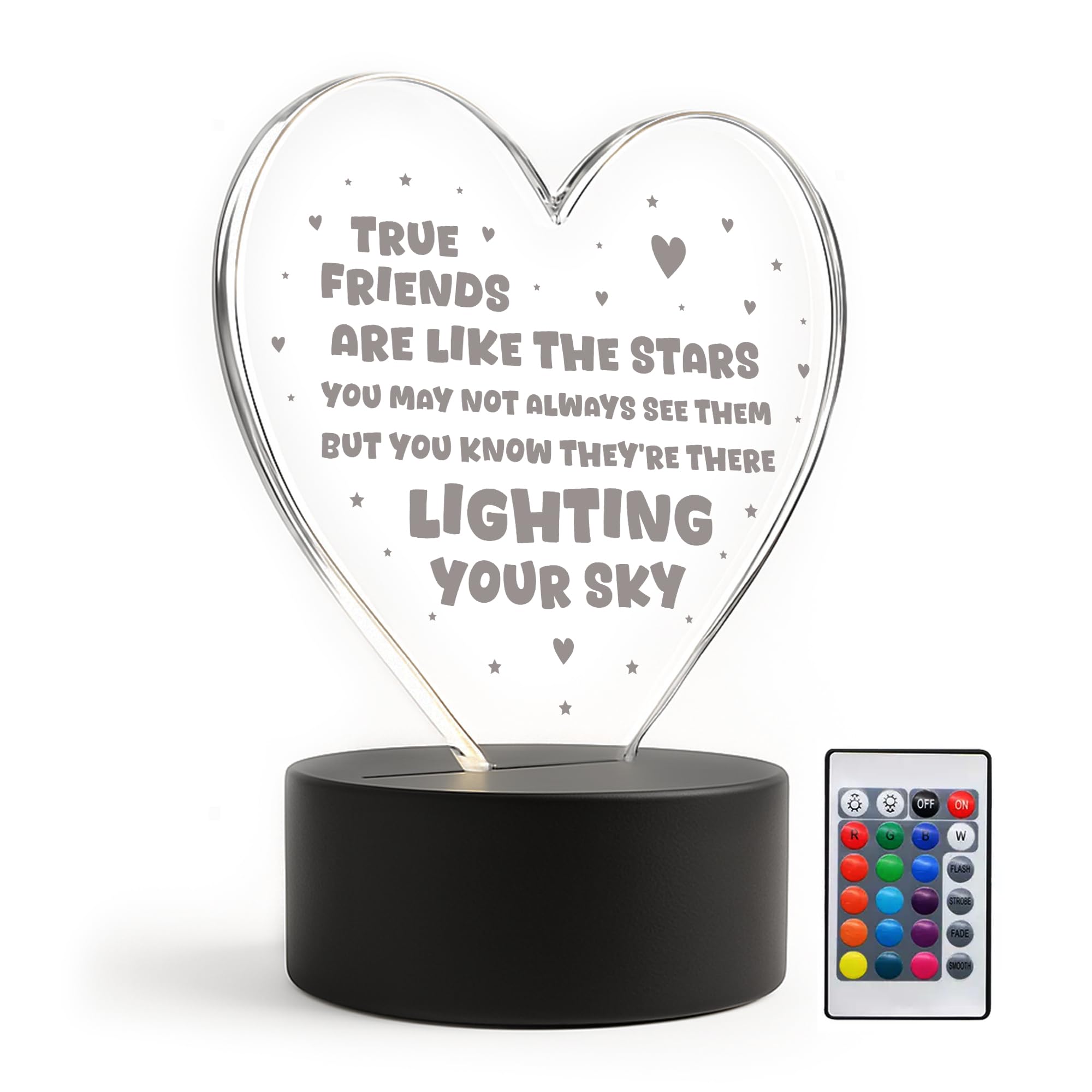 Red Ocean Thank You For TRUE FRIEND Best Friend Acrylic LED Light Friendship For Her Bestie Gifts Birthday Christmas Keepsake Friendship Gifts Women