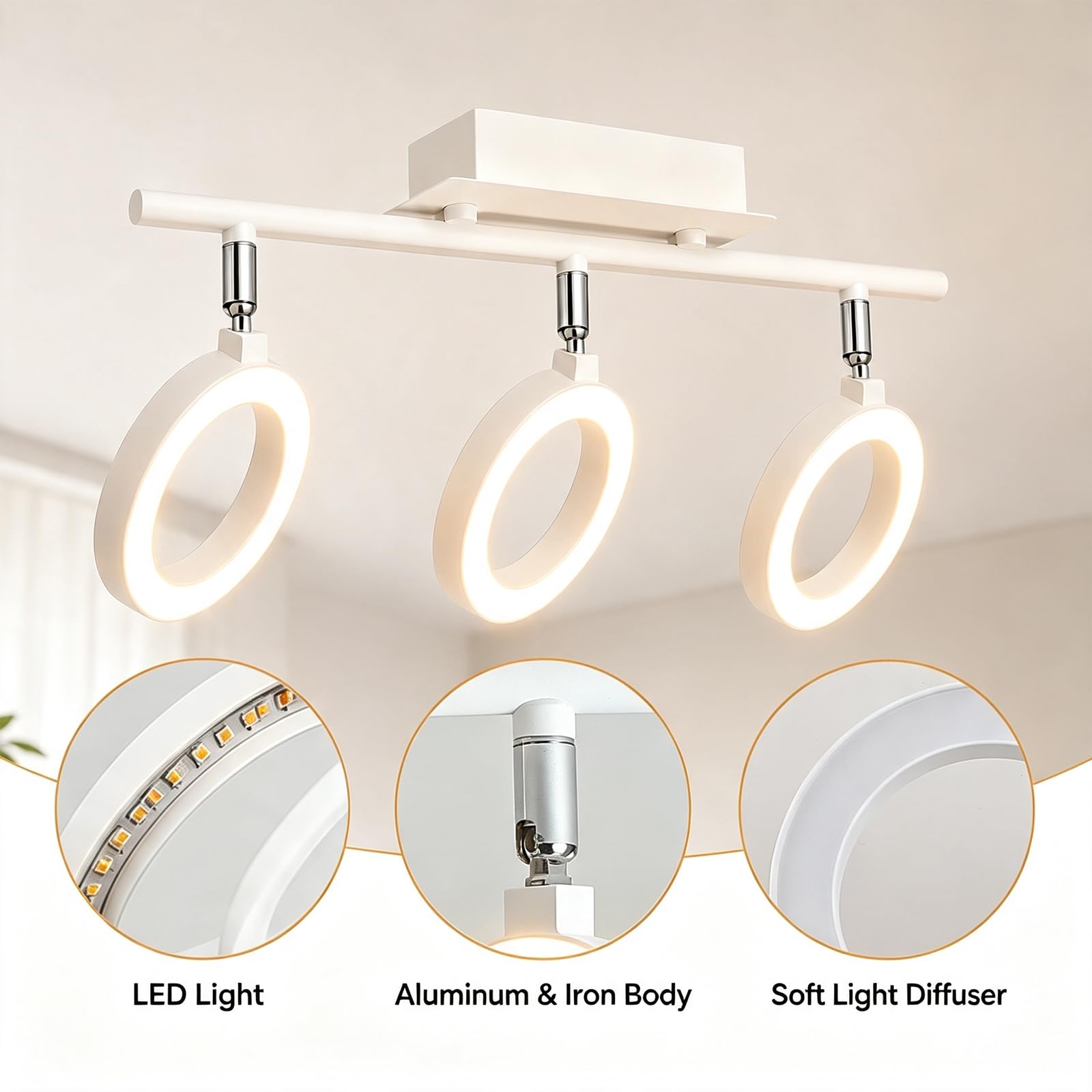 4783624 Moderne Plafonnier LED 3000K Lampe Plafond