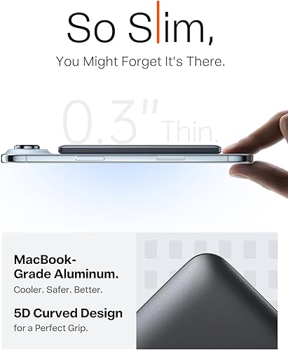 Vista 4 de TORRAS MiniMag Power Bank, cargador portátil inalámbrico ultra delgado de 5,000 mAh con cable USB-C, batería magnética de carga rápida para iPhone