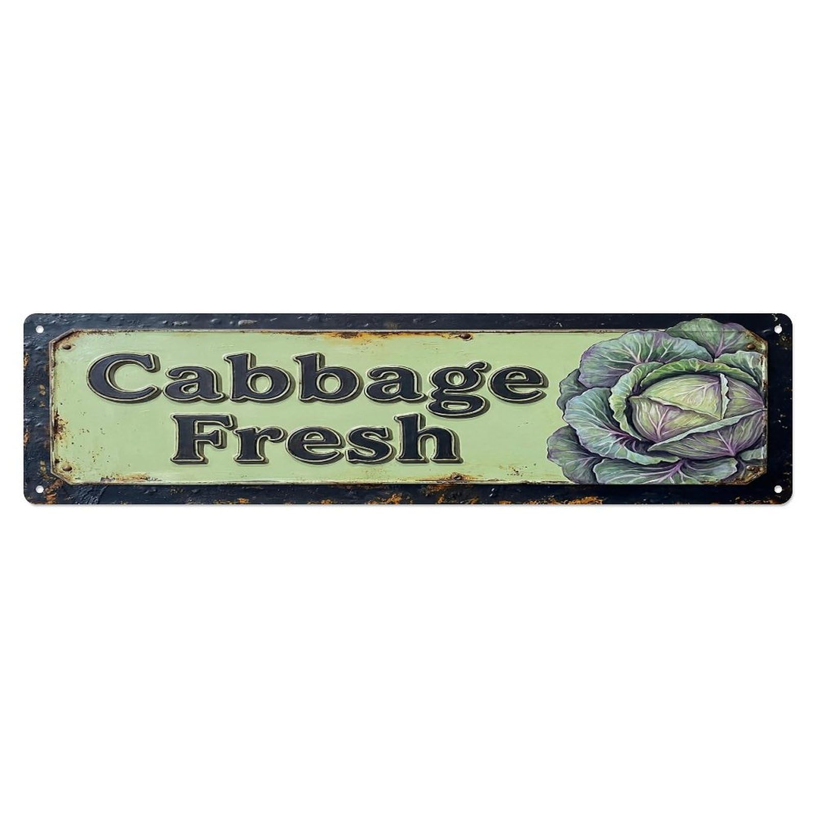 Vintage Cabbage Fresh Crisp Farmhouse Metal Tin Sign