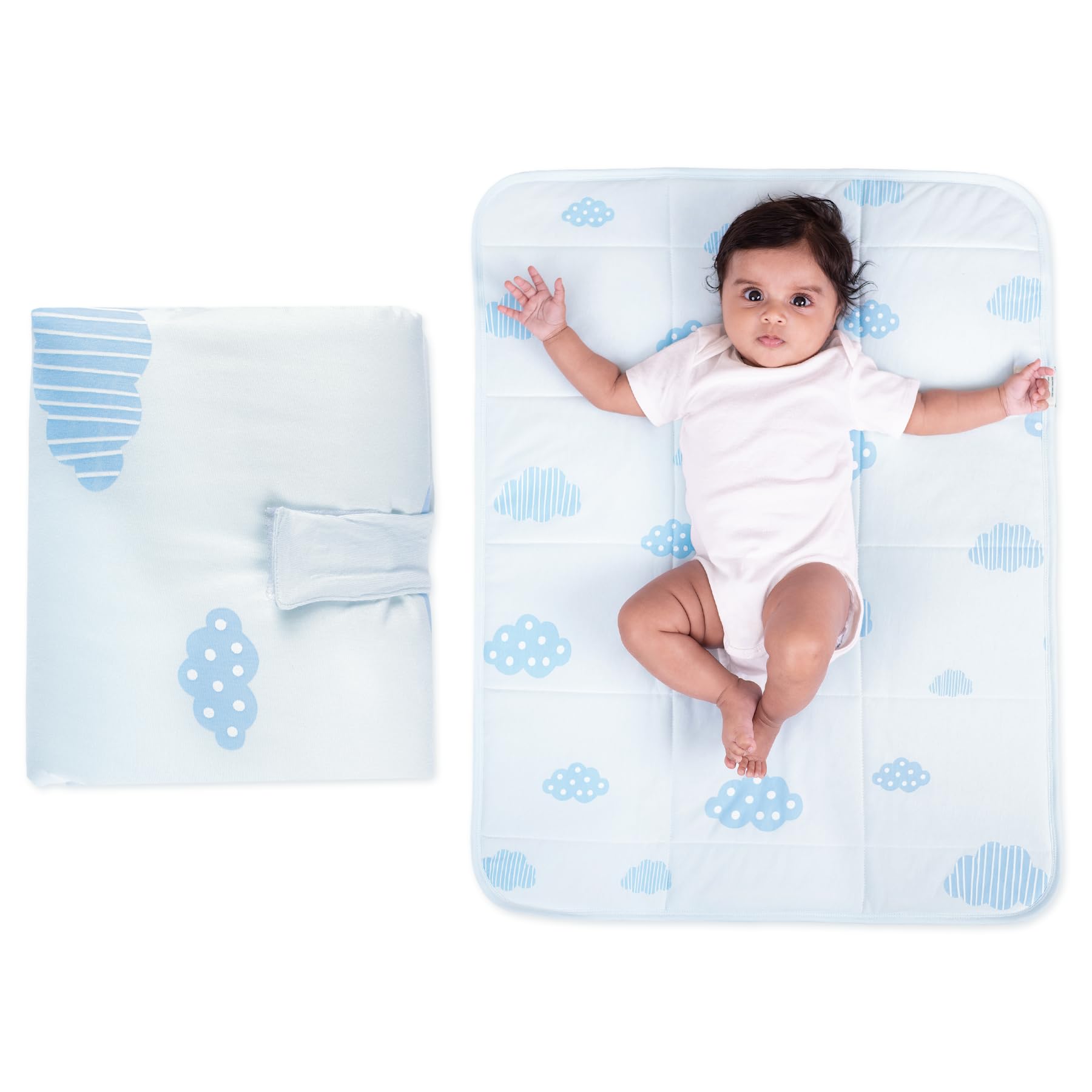 Nintara Baby Landing Mat – Soft Organic Cotton Waterproof Baby Mat for Tummy Time, Play & Naps, Portable & Foldable for Home or Travel, Hypoallergenic, Multi-Purpose Baby Shower Gift, 24” x 30”-image-14