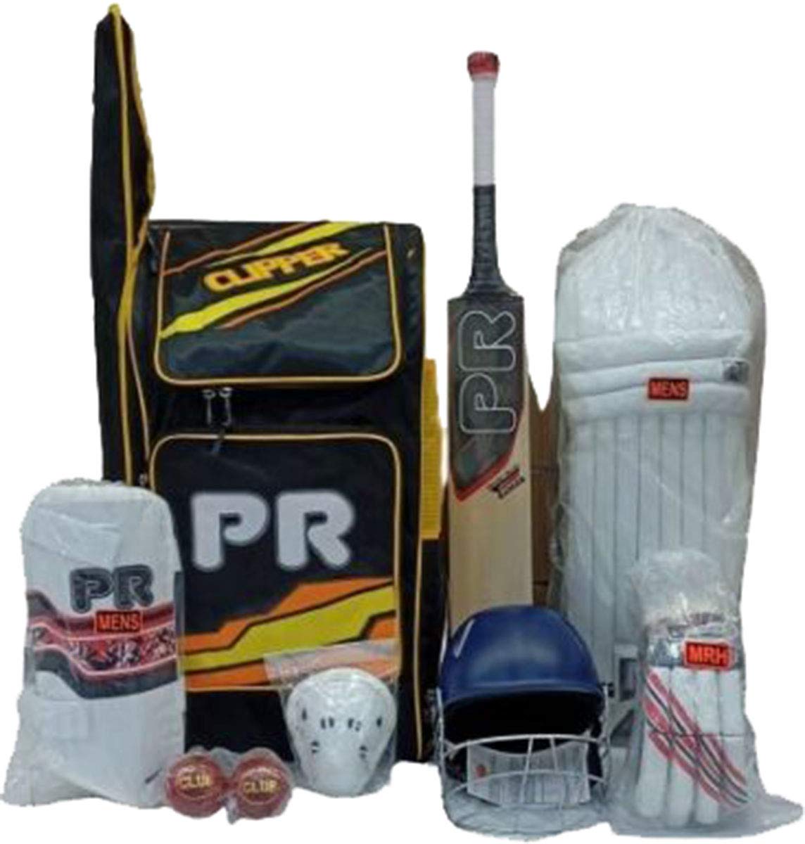 PR COUNTY Cricket Kit 11pc Set Bat Ball Pad Leg Guard Glove BAT Youths Mens