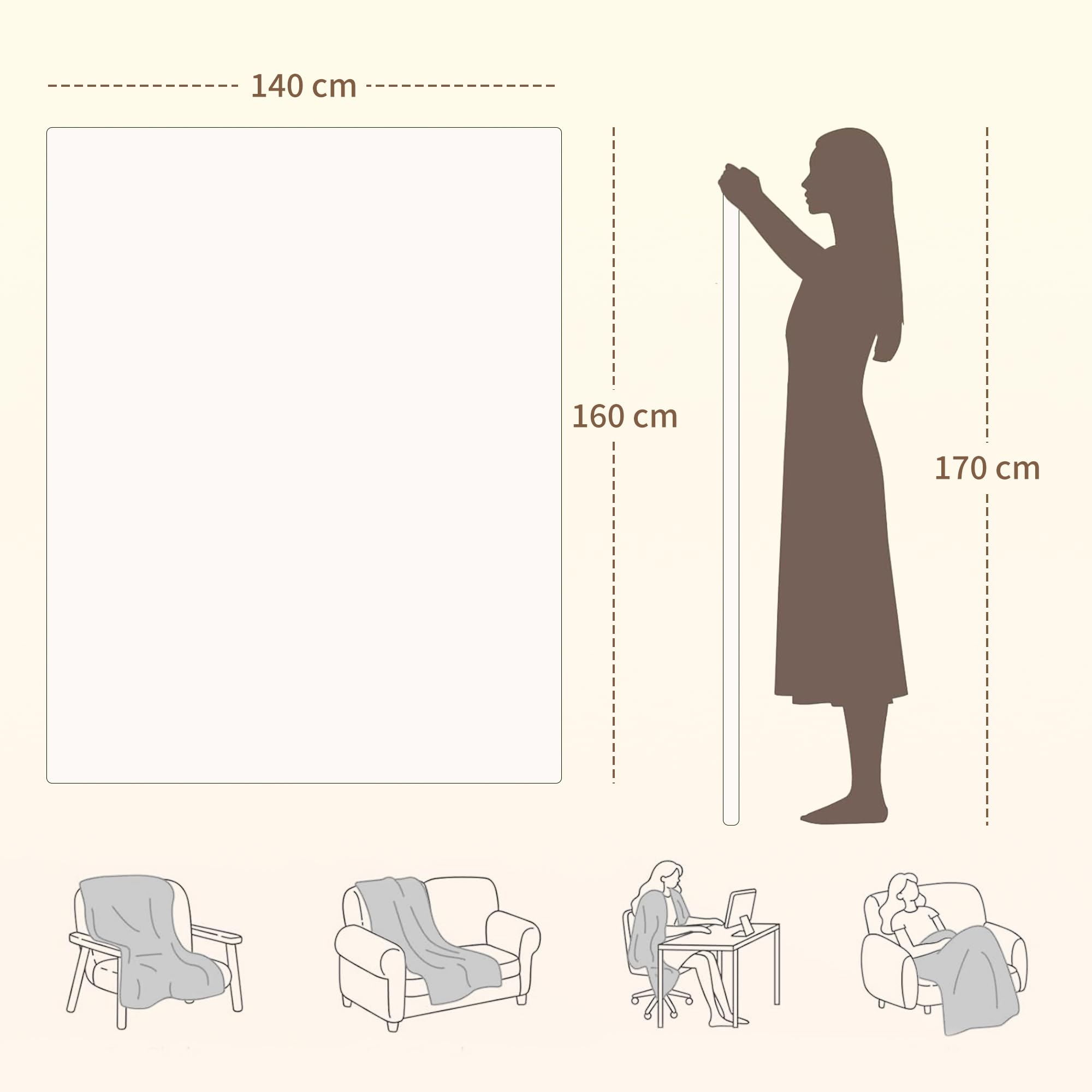 HOMCOM Koc grzewczy ze sterowaniem podwójnej strefy, 160 x 140 cm, można prać w pralce, koc termiczny z 5 stopniami ogrzewania, 10-godzinny timer, ochrona przed przegrzaniem, wyświetlacz LED o