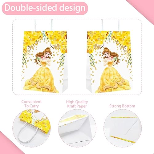 Miniatura 2 de 15 bolsas de fiesta de princesa, decoraciones de cumpleaños, bolsas de papel, suministros de fiesta para niñas, 15 patrones