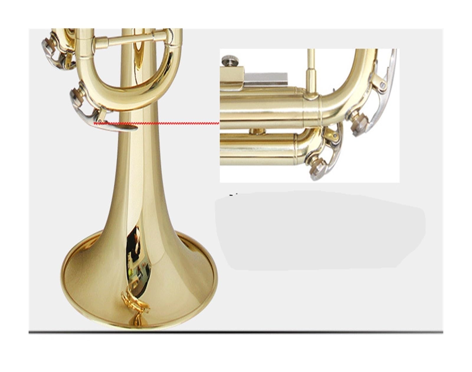 trąbka instrument Uczniowski zespół początkujący na trójtonowej trąbce B-dur róg instrumentu dętego(Color:Brass)