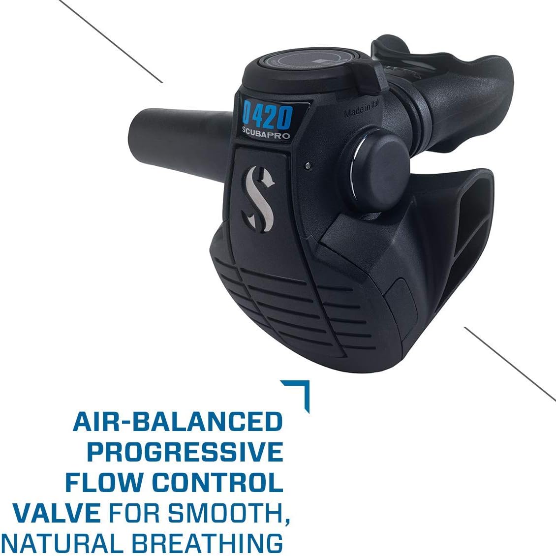 SCUBAPRO D420 second stage with air-balanced progressive flow control valve