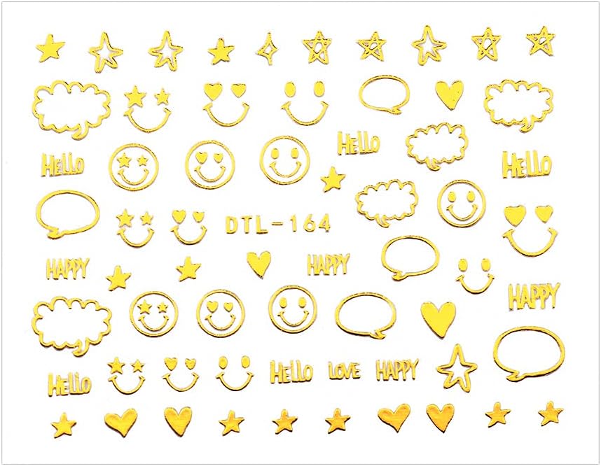 ネイルシール ポップスマイルシール ゴールド スマイル にこちゃん ネイルステッカー 貼るだけ Cafe Du