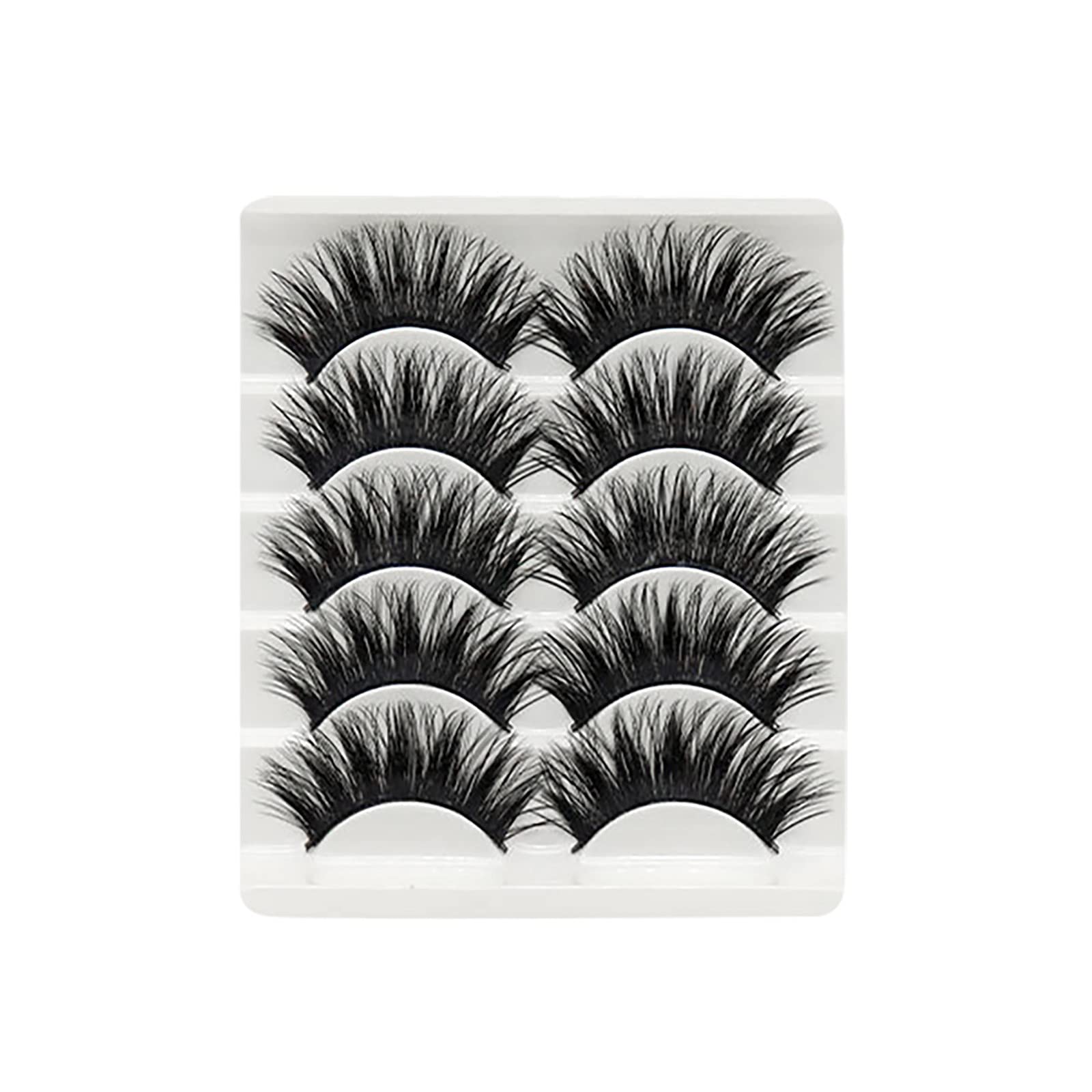 Dramatic Lashes Coloured Reusable Mixed Thick Eyelash Lashes Wispy Mink Light Eyelashes And Eyelash Curler Mini Partial