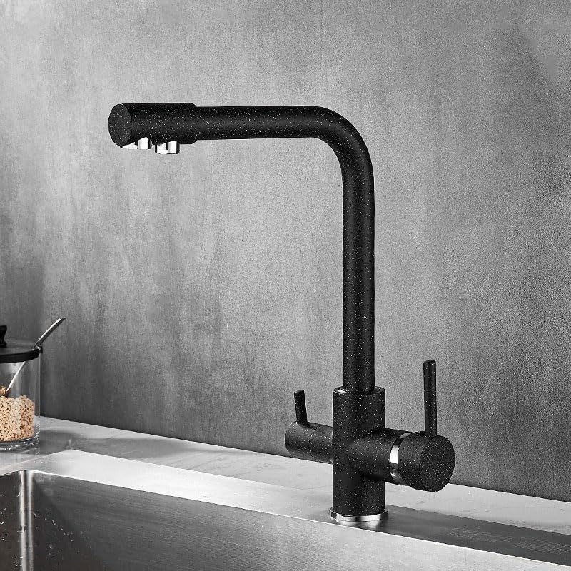 Robinet de cuisine moderne en laiton noir pour évier design