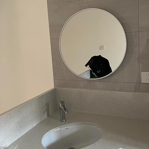 Miniatura 7 de Espejo de pared redondo de 15.7 pulgadas, espejo de pared negro cepillado, espejo de pared grande HD, espejo de pared decorativo para el hogar,
