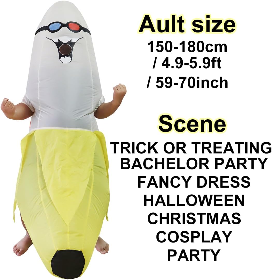 Inflatable Banana Costume Blow up Banana Costumes Inflatable Costume for Adult Men Women Funny Inflatable Costumes - Image 2