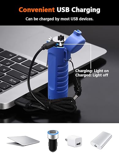 Miniatura 5 de YOZWOO Encendedor eléctrico USB, recargable de doble arco, encendedor de plasma, impermeable, encendedor de degradado con tres efectos de luz LED,