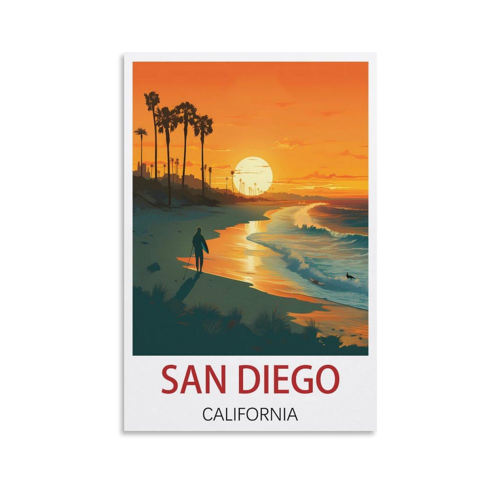 EZMLFA 5D Diamond Painting Kits for Adults,San Diego California,Diamond Painting,Landscape Gem Art Kits Adult and Crafts Home Decor 30x40cm