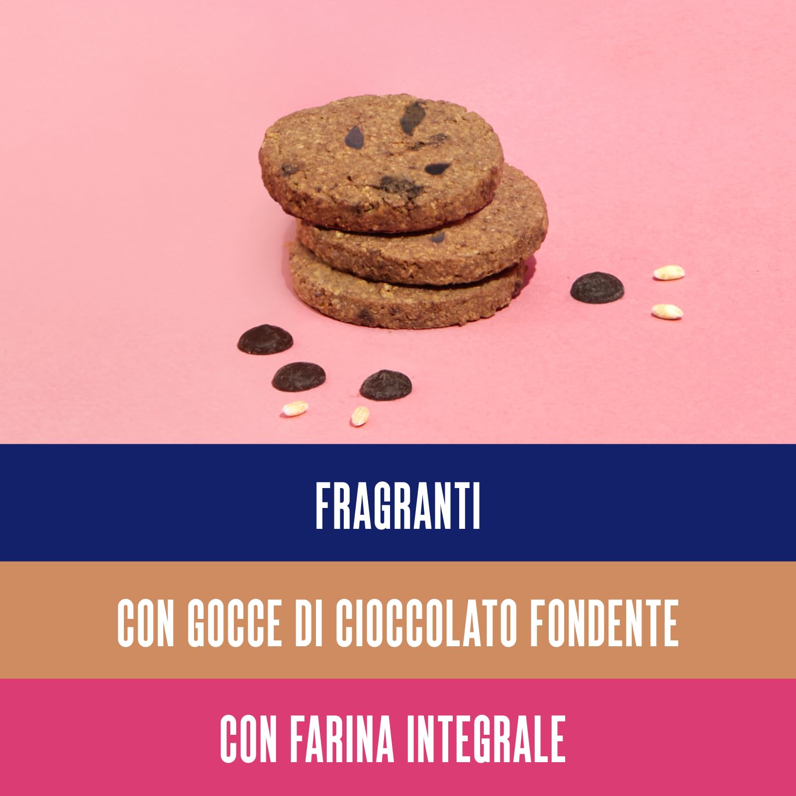 Enervit, Frollini con Gocce di Cioccolato, Per una Colazione Golosa e Dietetica, Ricchi di Proteine e Fibre, con Farina Integrale e Cioccolato Fondente, VeganOK, 9 Sacchetti da 200 Grammi