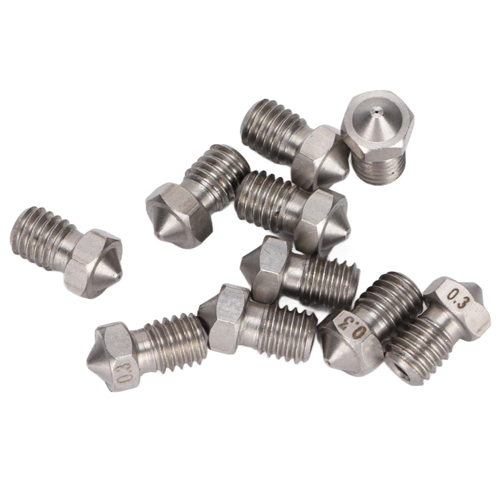 Printer Nozzles, Fine Workmanship Abrasion Performance Light Weight Stainless Steel Nozzles Arc Structure for Printing Shop for 3D Printer(MK8 Nozzle 0.3mm)-image-19
