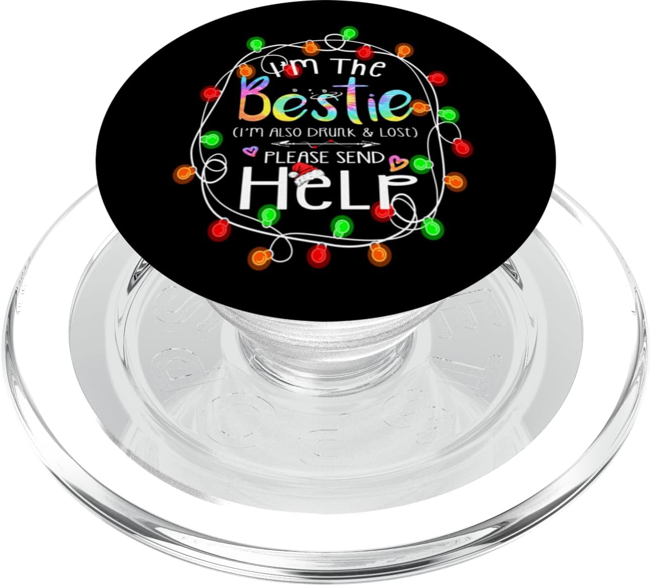 I'm the bestie I'm also drunk and lost Friends Xmas Lights PopSockets MagSafe PopGrip for iPhone
