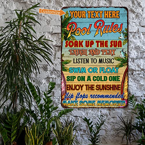 Cartel de reglas para piscina personalizado decorativo miniatura 2