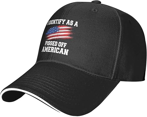 Miniatura 2 de I Identifys As A Pissed Off American Hat for Men Baseball Hats Graphic Hats, Negro13