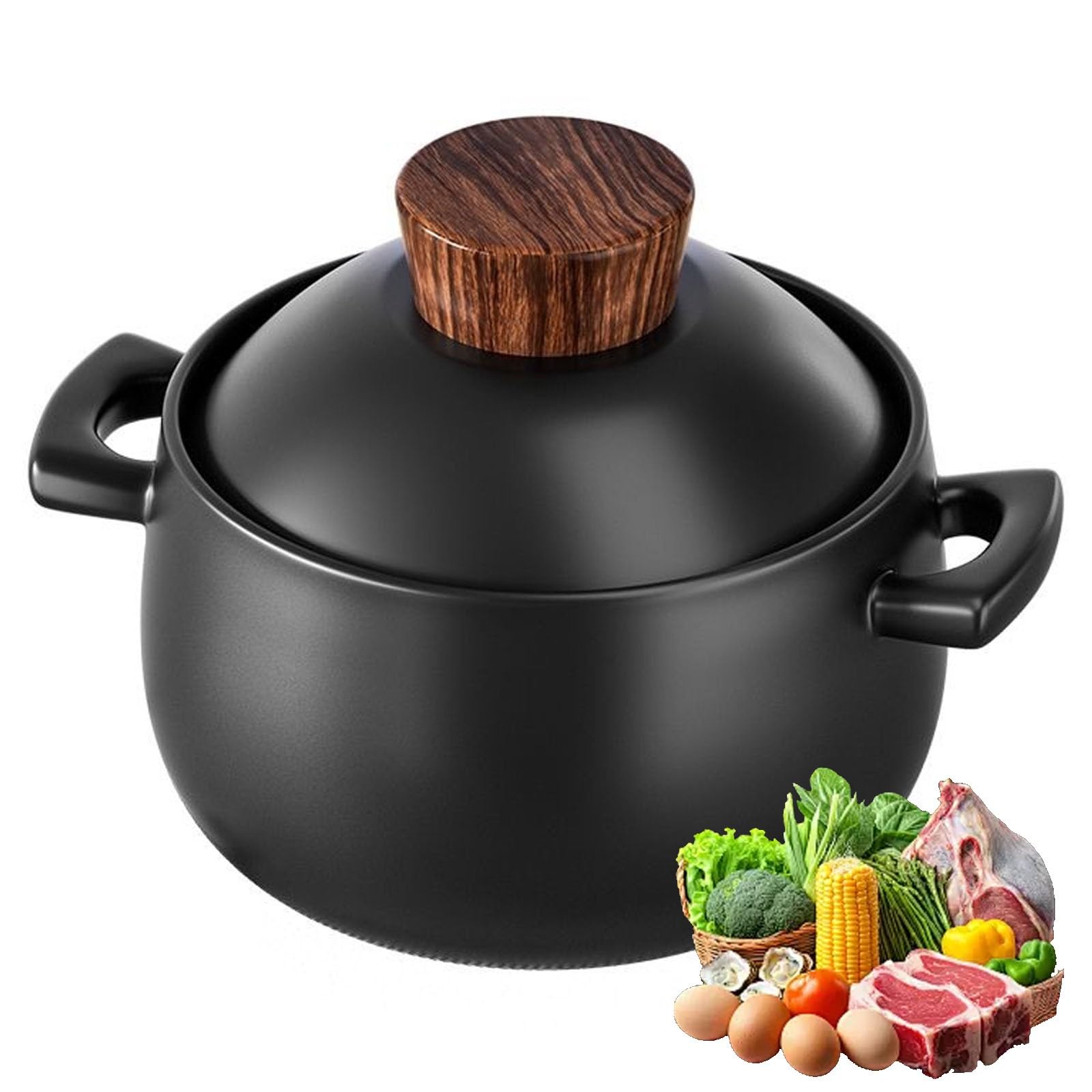 Cocotte en céramique d'un litre, faitout en fonte émaillée marmite à soupe