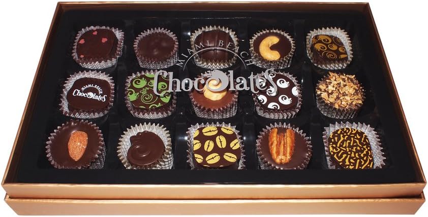Gluten Free Vegan Dark Chocolate, Kosher Parve, with Gift Box, 15 Pieces