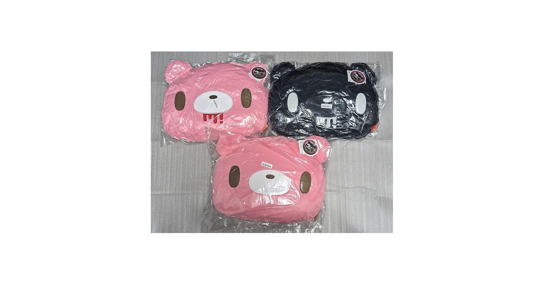 グルーミー　フェイスクッション Amazon.co.jp: 3種セット いたずらぐまのグル～ミ～ フェイス