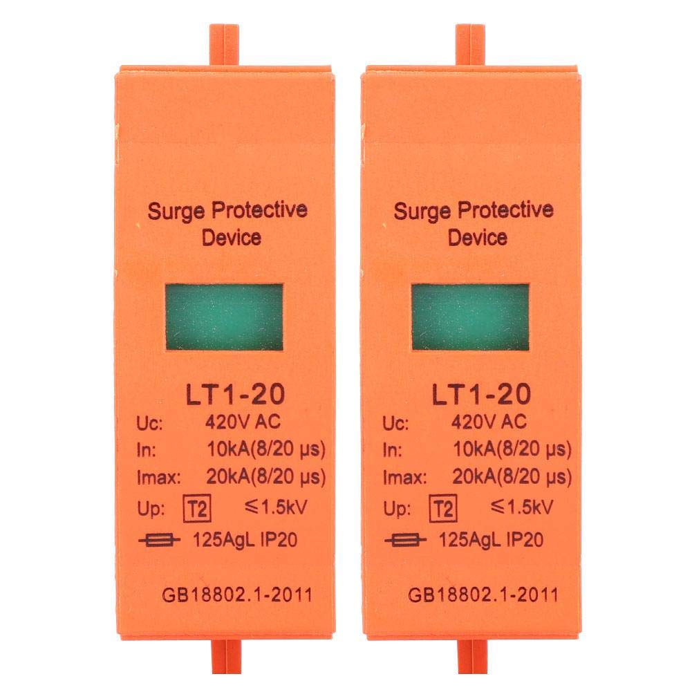 DEWIN 2PCS Surge Protector,Surge Protection Device Surge Arrester Equipment,420V AC (20KA)