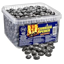 Fazer Tyrkisk Peber - Original - Finnish - Caramel - Boiled - Hard - Salmiak - Salmiac - Salty Licorice - Liquorice - Pepper - Candies - Sweets - Box 2,2 kg