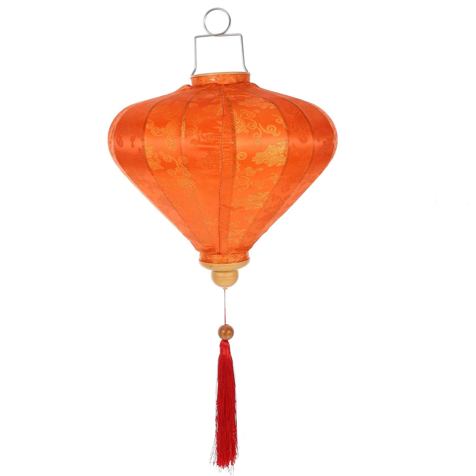 Toyvian Vietnamese Waterdrop Fabric Lantern Orange Hanging Lantern for Outdoor Garden Wedding Festival Decoration Patio Lighting