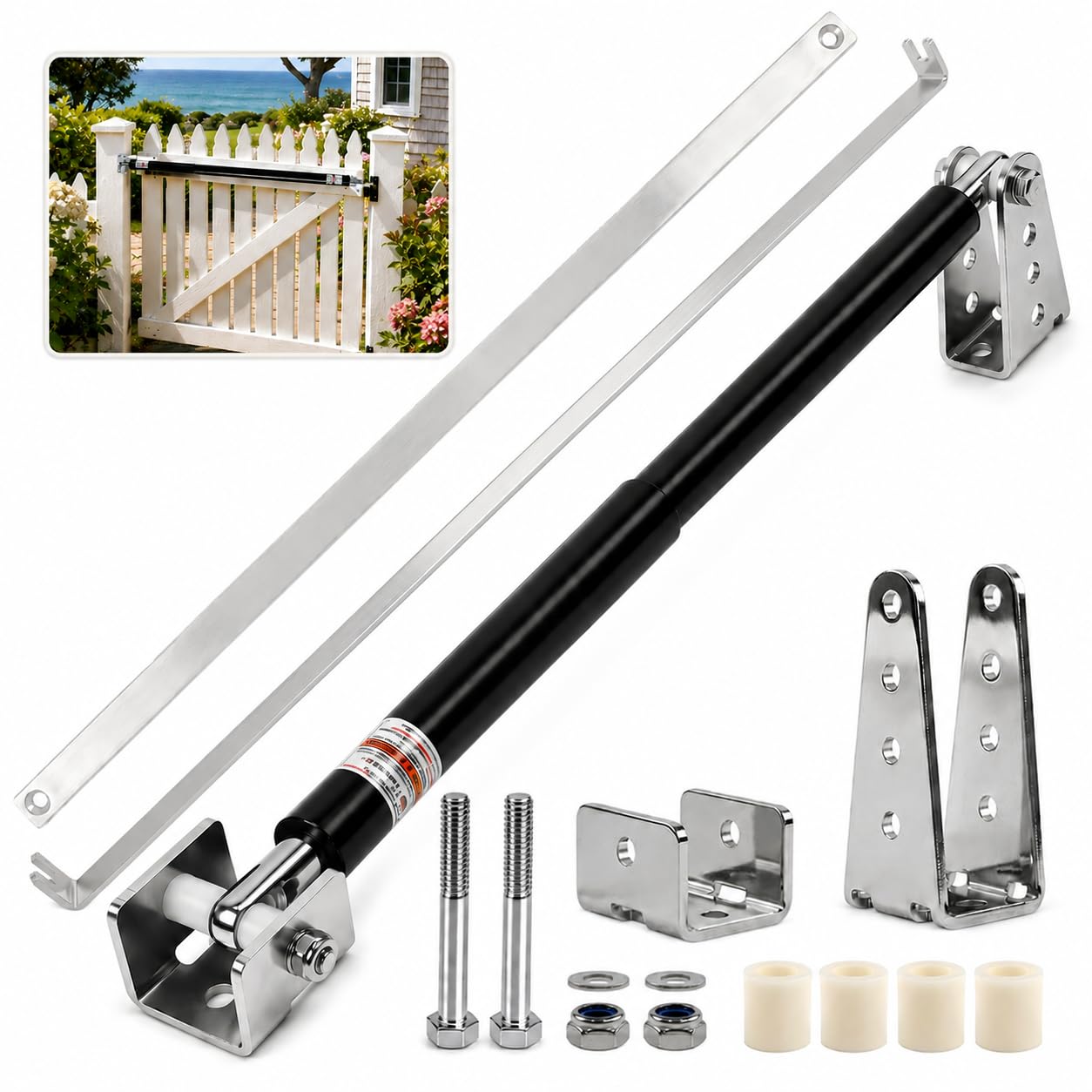 TB200 Heavy Duty Gate Closer Fits - for Gates 40 to 64 inch in Width and 50 to 145 Pounds in Weight, for Courtyards, Ranches, Gardens, Farms, Swimming Pools