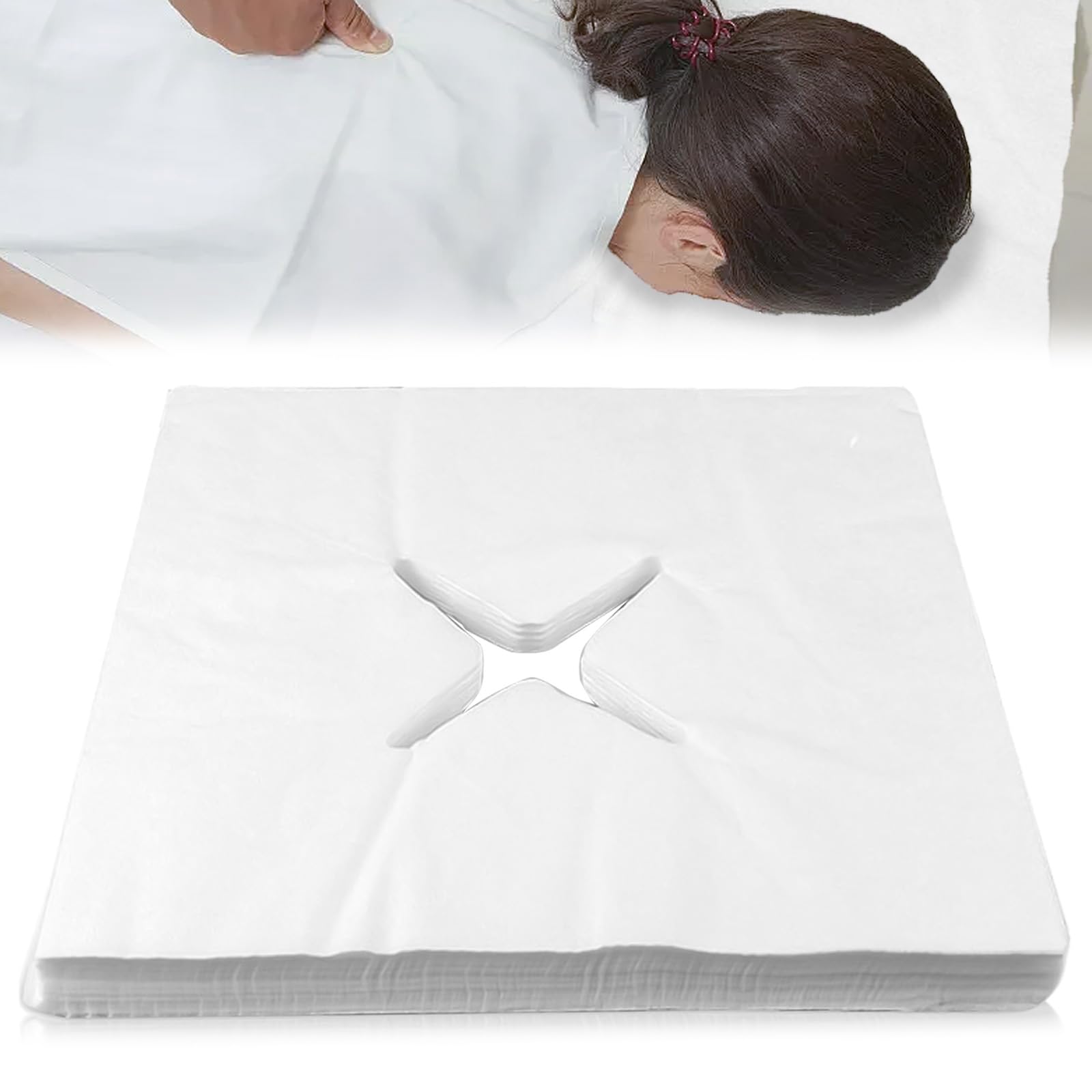HOMURY 200 paños para la nariz engrosados, 40 cm x 40 cm, almohadillas faciales de tela no tejida, cómodas fundas para reposacabezas, muy adecuadas para camillas de masaje, mesas de tratamiento, salón