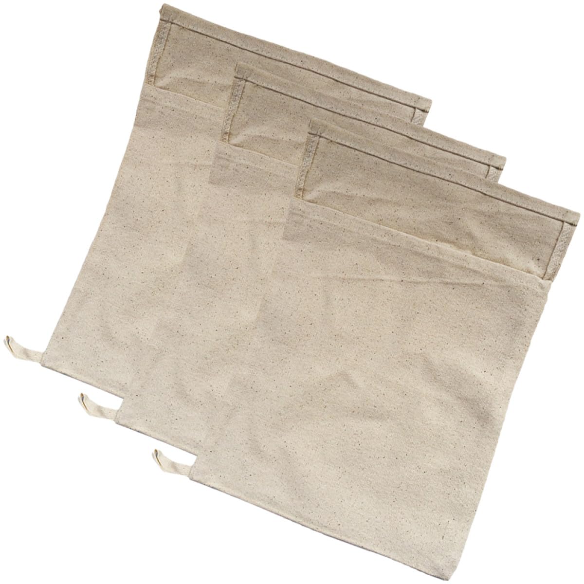 Sacchetti per Ghiaccio in Cotone Beige 3 Pezzi Pieghevoli