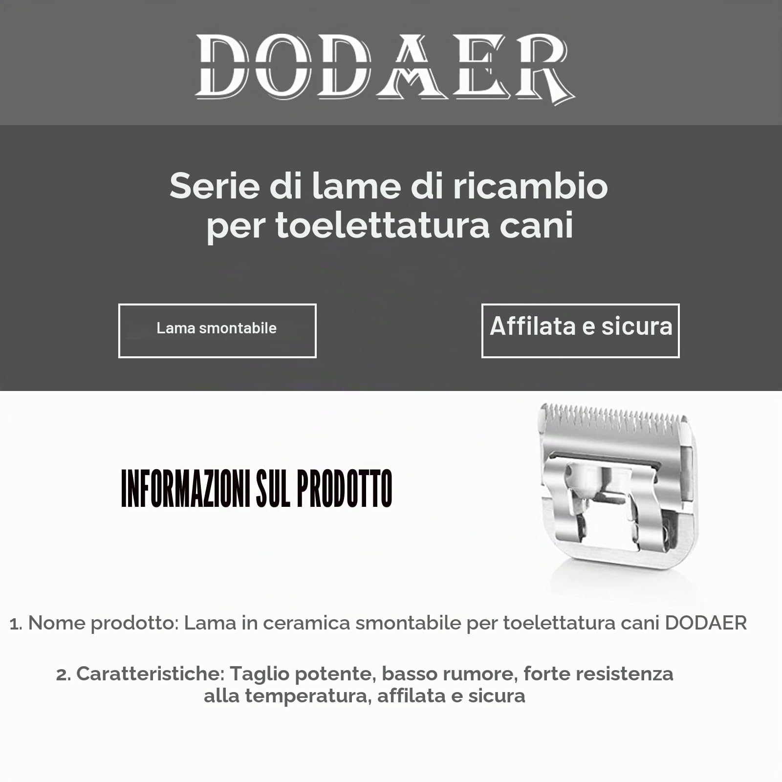 7F Lame staccabili per cani da compagnia compatibili con la serie Heiniger/Andis/Oster A5/Wahl KM10,2 contaggi