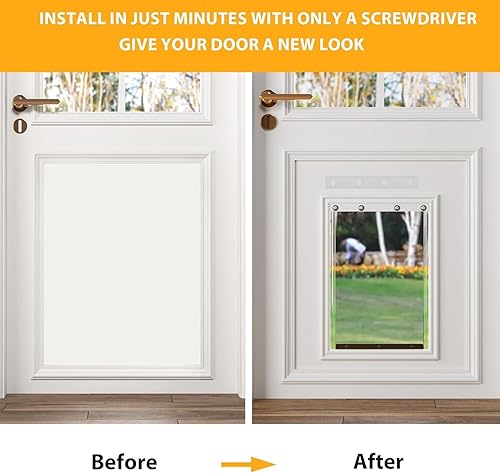 Miniatura 10 de Paquete de 2 solapas de repuesto para puerta de perro de 9 34 x 17 pulgadas, para perros de hasta 65 libras, solapa de repuesto para puerta de