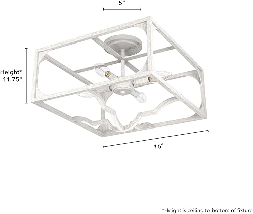 Miniatura 4 de Hunter Fan Company 19292 Highland Hill - Lámpara empotrada, color blanco envejecido