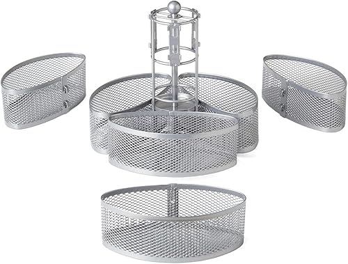 Miniatura 2 de Nifty Carrusel organizador acabado plateado, giros 360 grados, almacenamiento de tocador de baño o dormitorio, organizador de suministros de