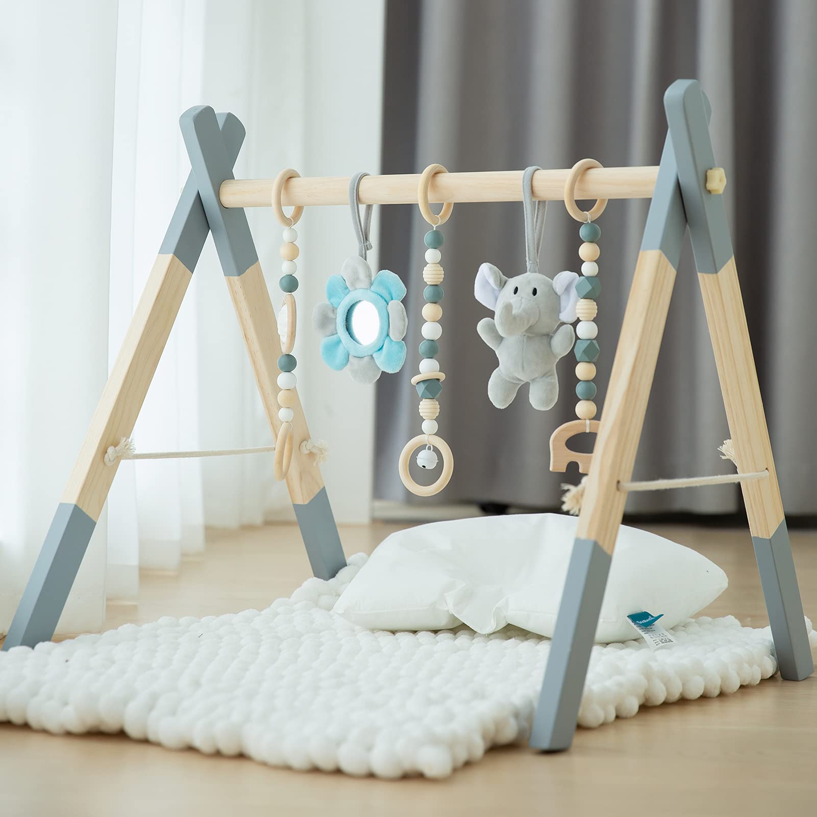 Wooden Baby Play Gym, Avrsol Foldable Baby Play Gym