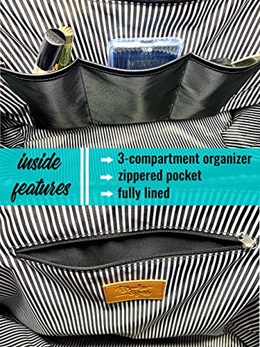 Bolsa Tote de Lona Tessa con Bolsillos y Cremallera miniatura 6