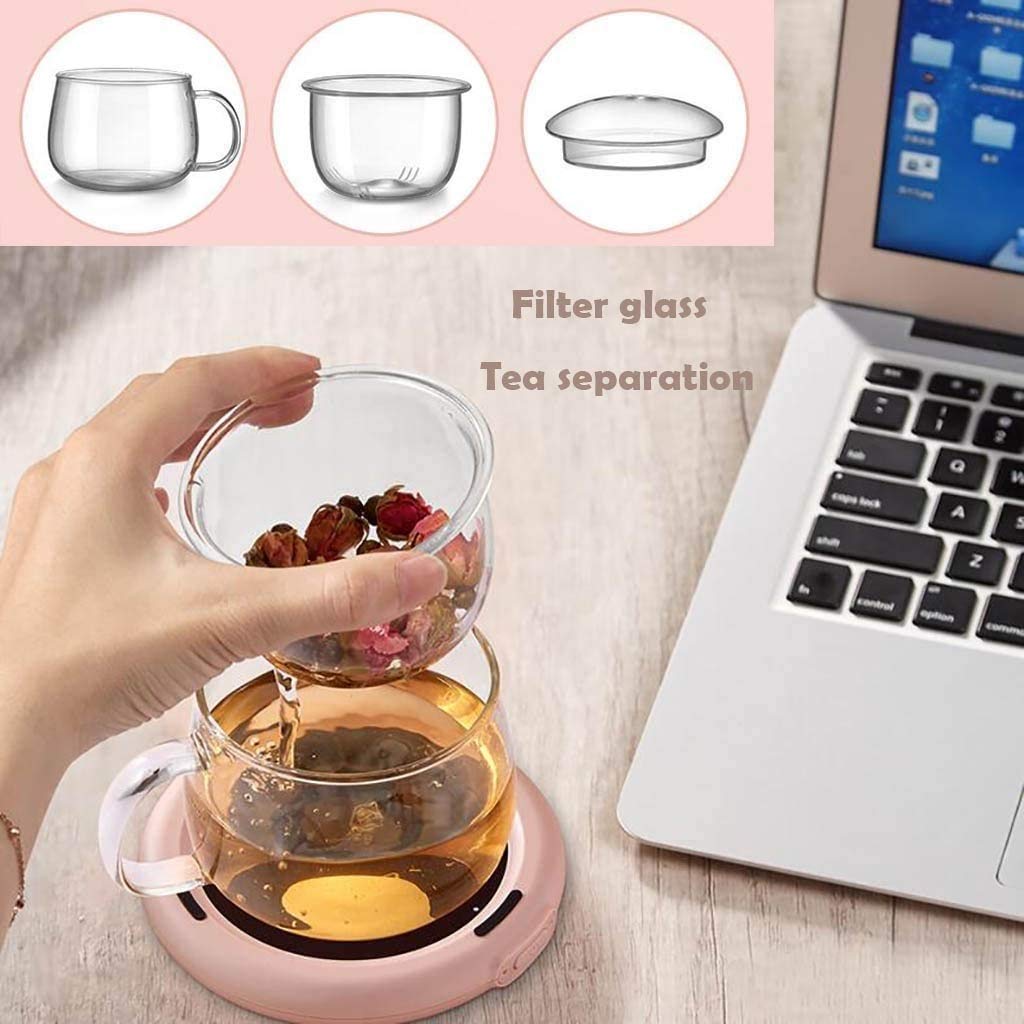 Taza de café calentadora, bebida elegante eléctrica Taza de taza, 10W Taza de escritorio portátil de 10W Calentador de la taza de la taza de la taza for el té, el agua, el cacao, la placa del ca