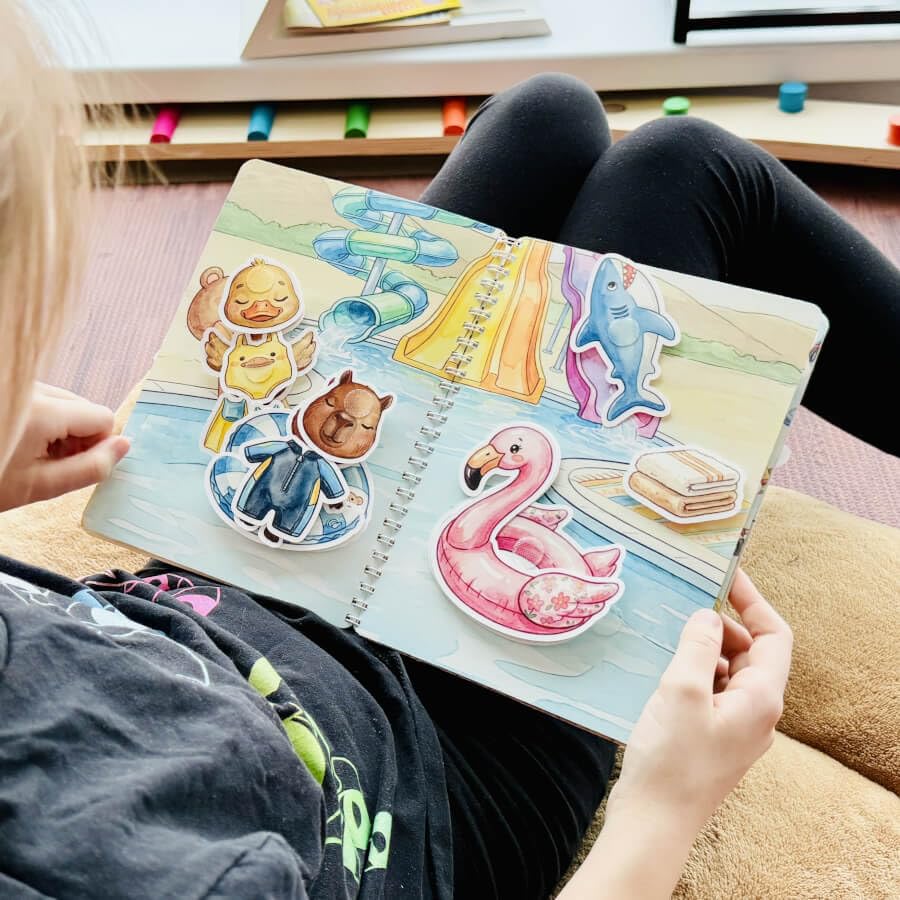 INSPIO Amici XXL: libro interattivo con – 26 pagine + 4 animali e 170 accessori