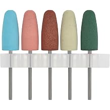 Silicone Nail Drill Bits Set TENSSO 5 Pieces Color Coded Extra Fine Grits