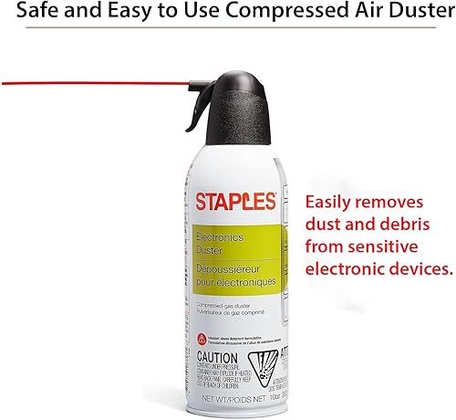 Miniatura 8 de Staples Plumeros de aire electrónicos, latas de aire comprimido enlatadas (paquete de 6)