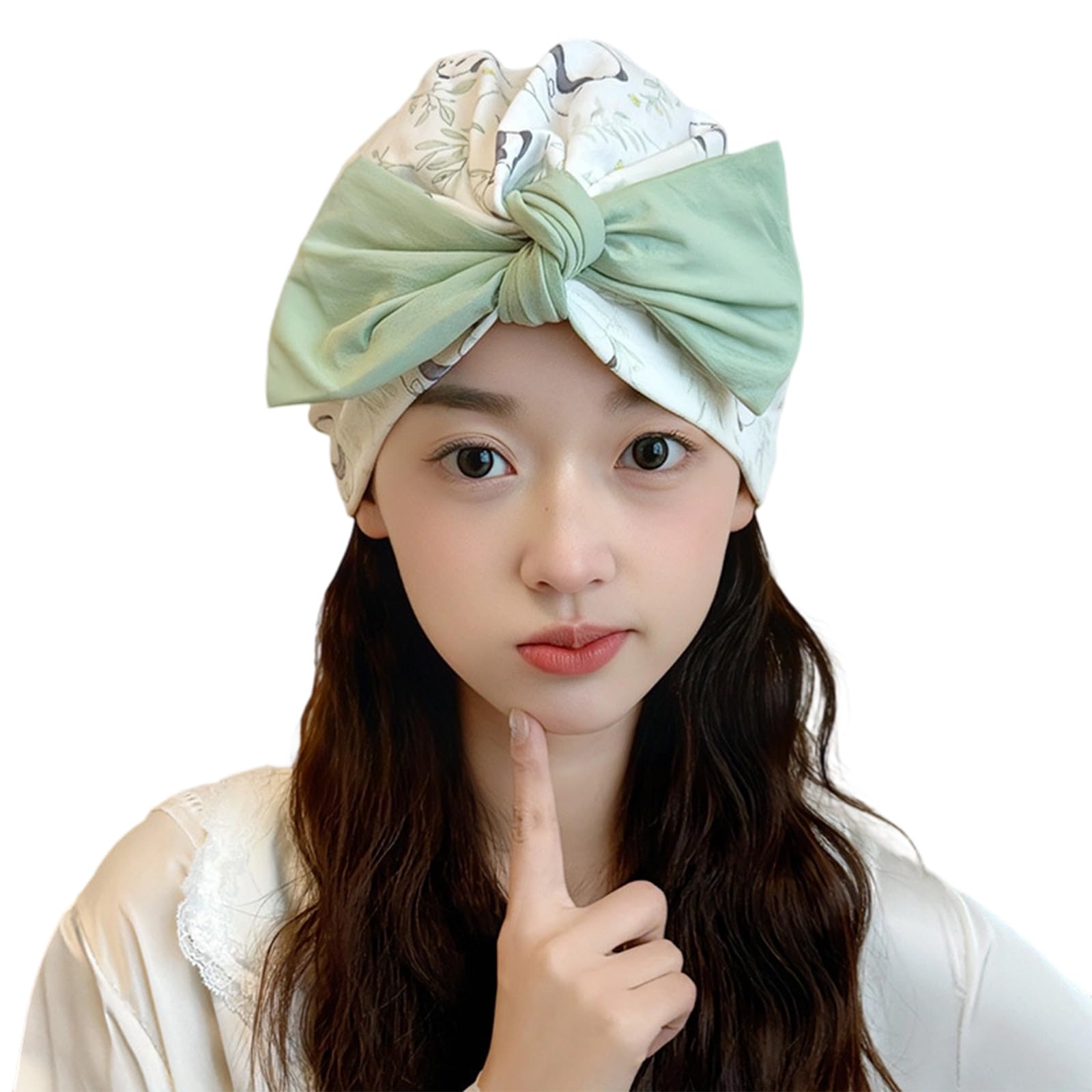 MICFENY Stylish Nursing Hat HeadCover for New Mothers Soft Cotton Comfortable Headgear Bowknot Hat for