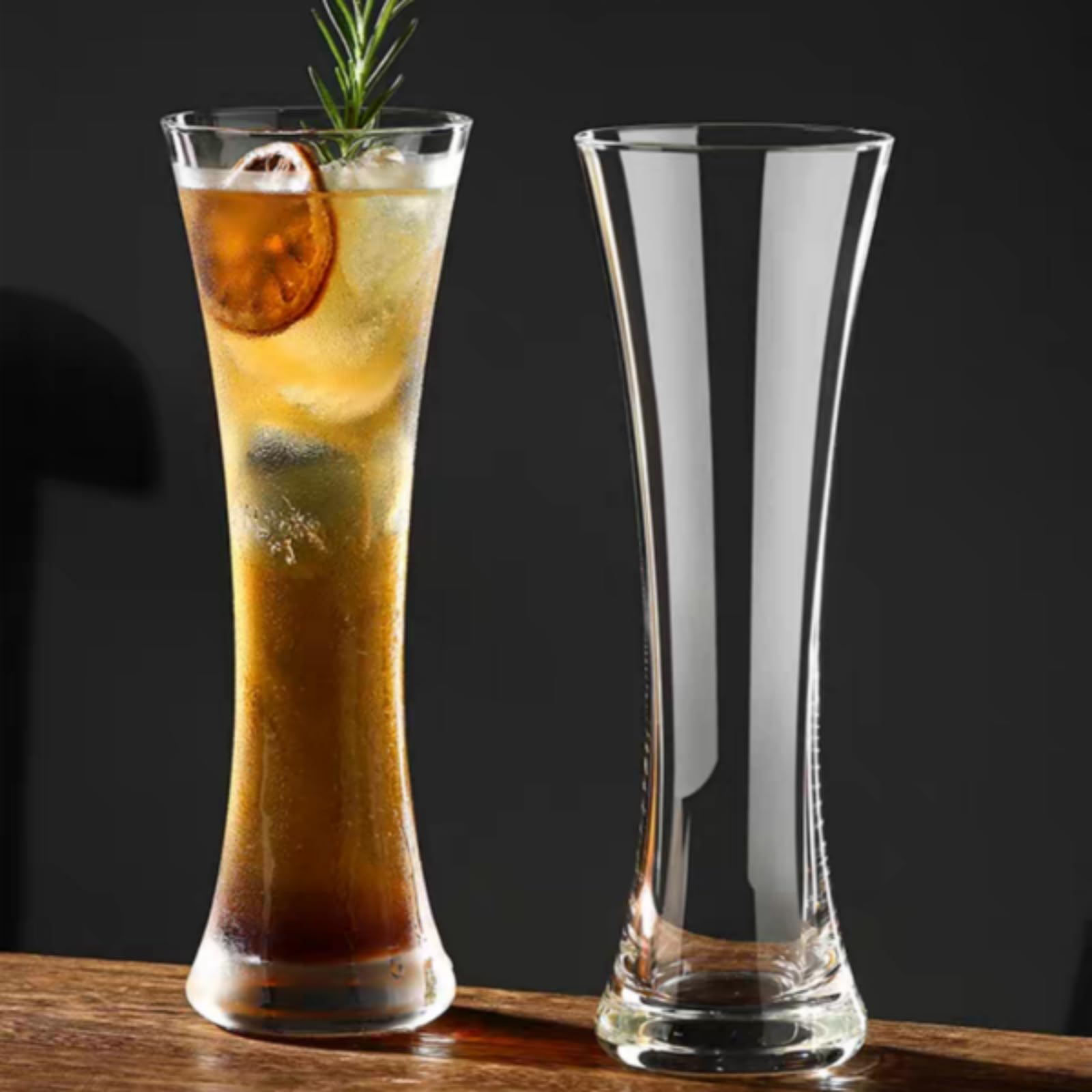Sanduhr-Highball-Gläser, 326 ml, kristallklares, hohes Cocktailglas, 6 Stück, schlanke Taille, Longdrink-Glasbecher für Eiskaffee, Früchtetee, Saft, Cocktails, Bar und Heimgebrauch
