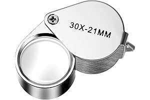 Pocket Jewelers Loupe Magnifier Glasses - 30X Eye Magnifying Glass for Intimate Work