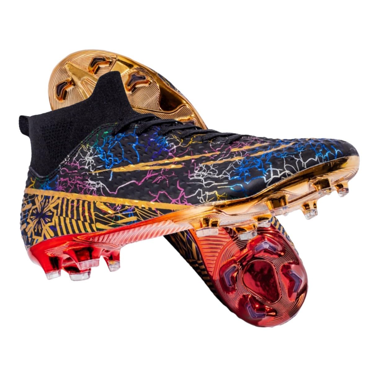 HESBITEULSoccer Cleats Outdoor for Boys Training: High Top Football Cleats for Firm Ground