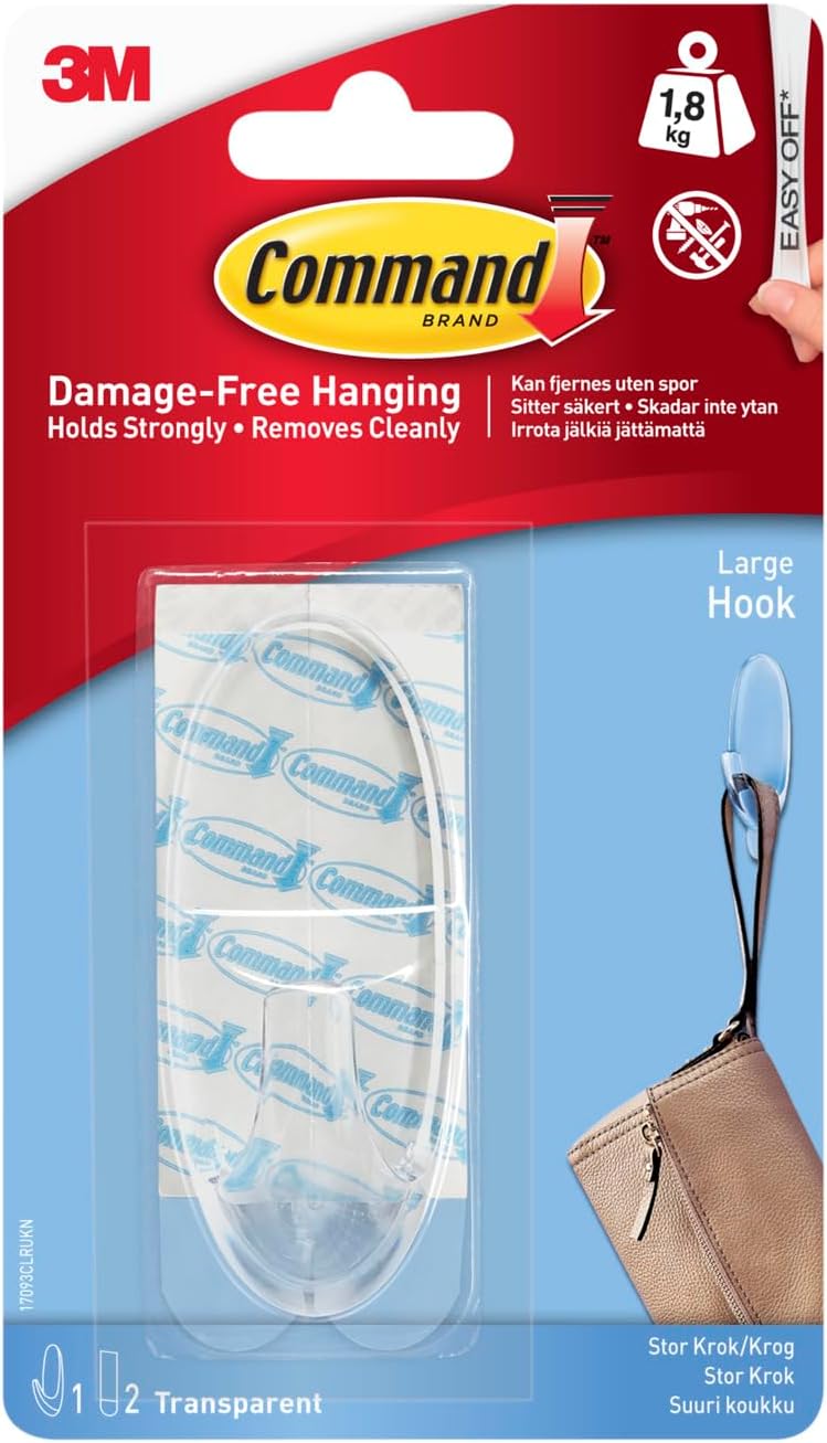 Command Outdoor Large Window Hooks, Total 4 Hooks with 8 Command Strips, 4 Pack of 1 Hook, Decorate Damage-Free