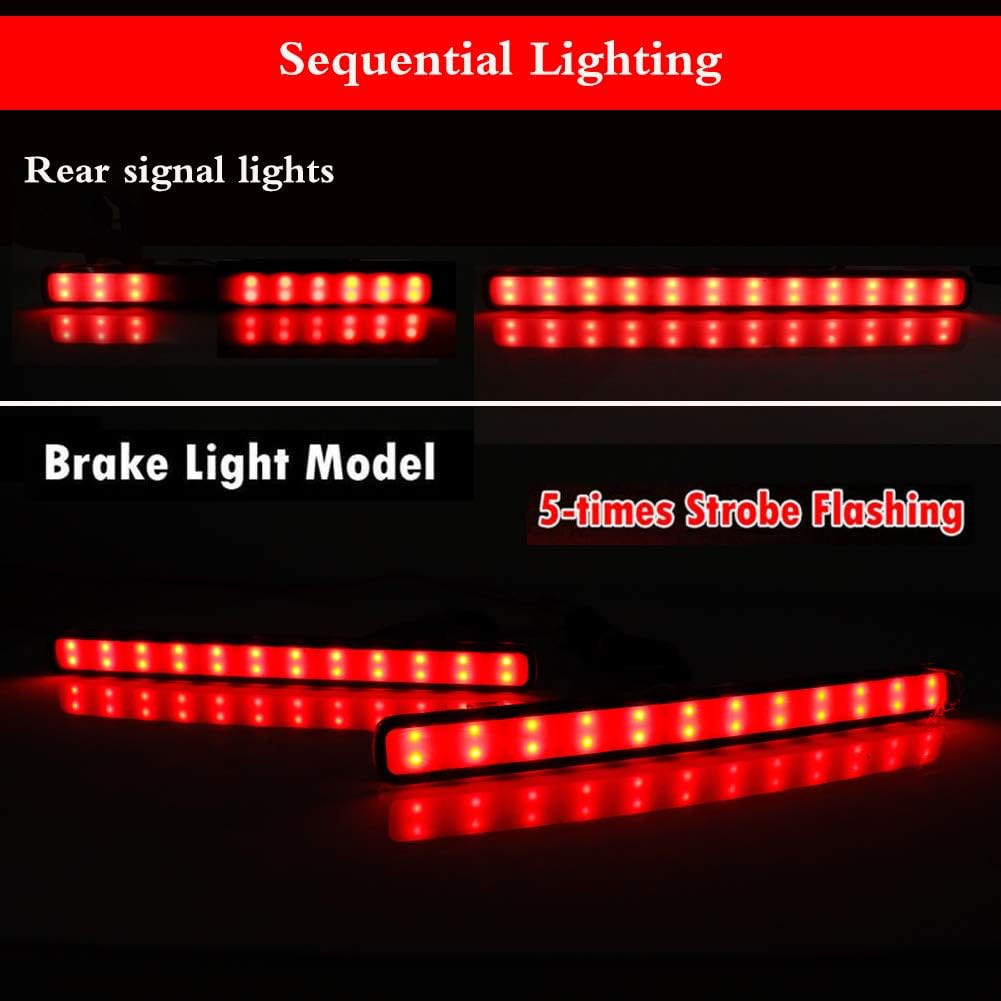 ADIIL Smoked Lens Led Rear Bumper Reflector Tail Fog Light Compatible with 2009-2014 Acura TSX (Euro Accord)